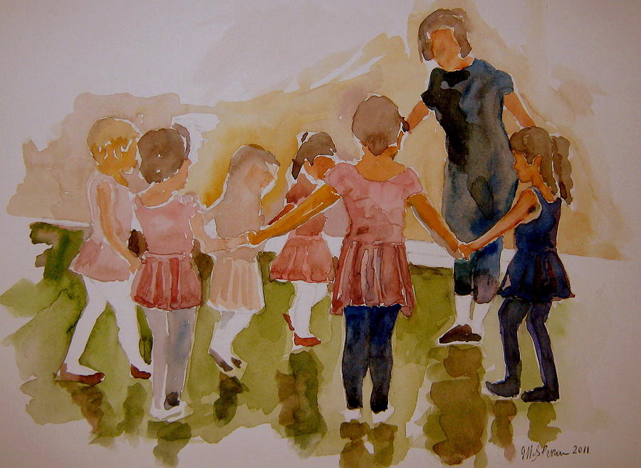 Girls Painting - Ballet Class by Jeffrey S Perrine