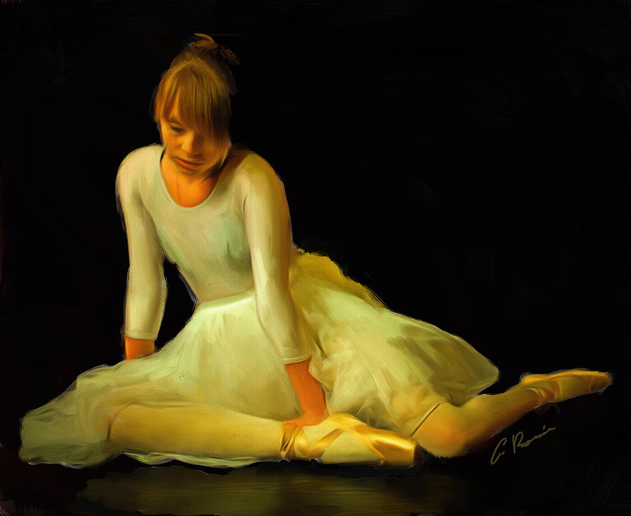 Ballet Dancer Painting by Charlie Roman