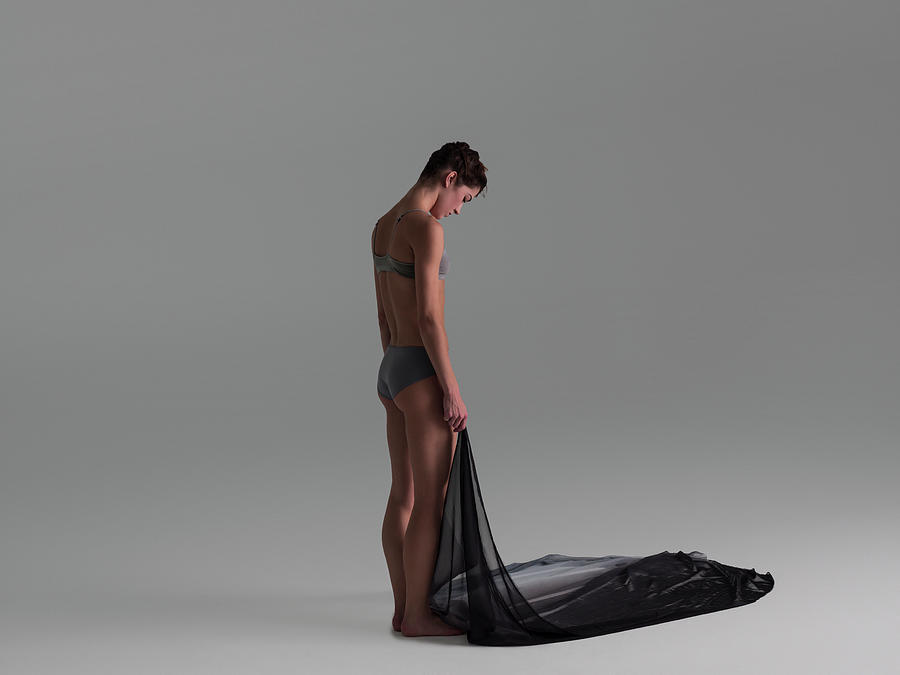 Ballet Dancer Standing Holding Silk Photograph by Nisian Hughes