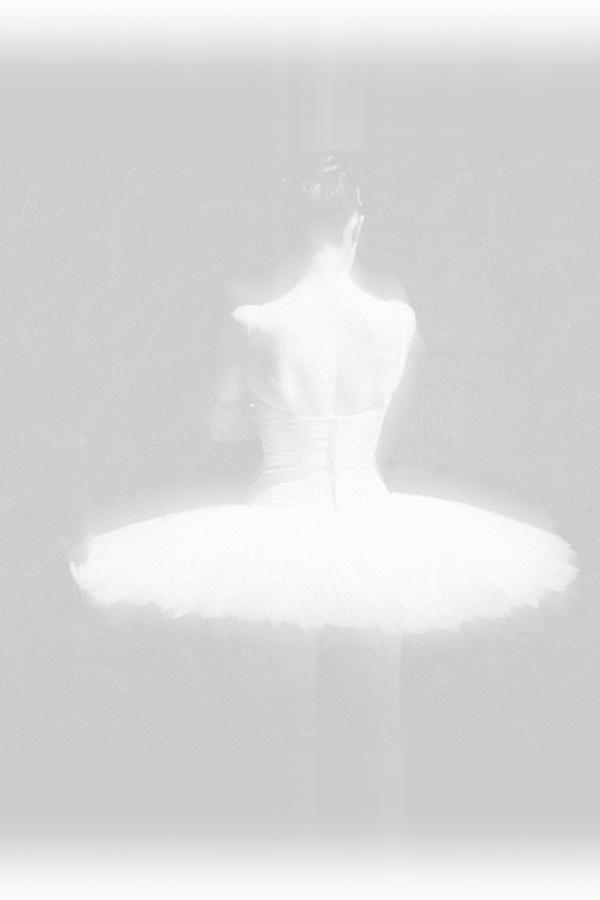 Ballet Dancer Standing White on White Painting by Tony Rubino