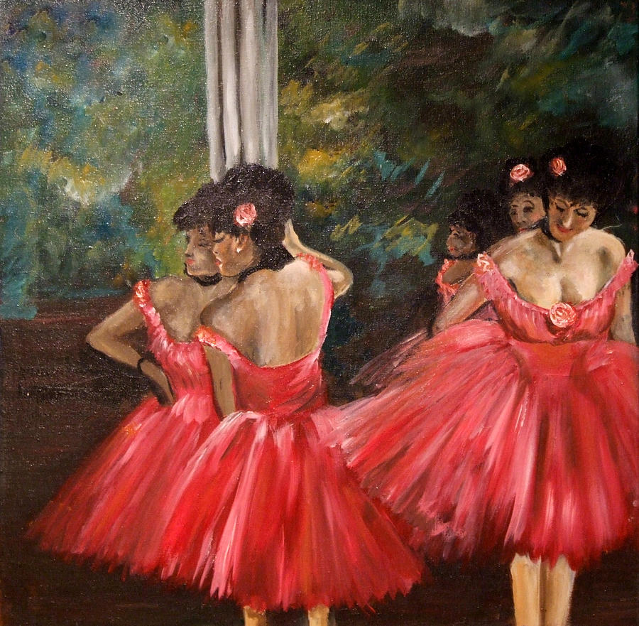 Ballet Dancers in Red Painting by Mackenzie Moulton