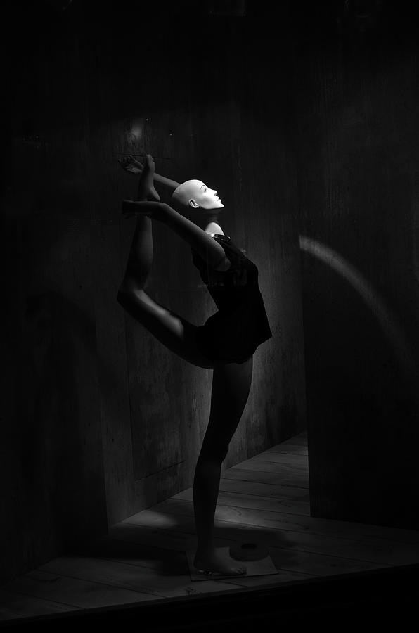 Ballet Dancing Grace Of Mannequin Black Photograph by Jaminwell
