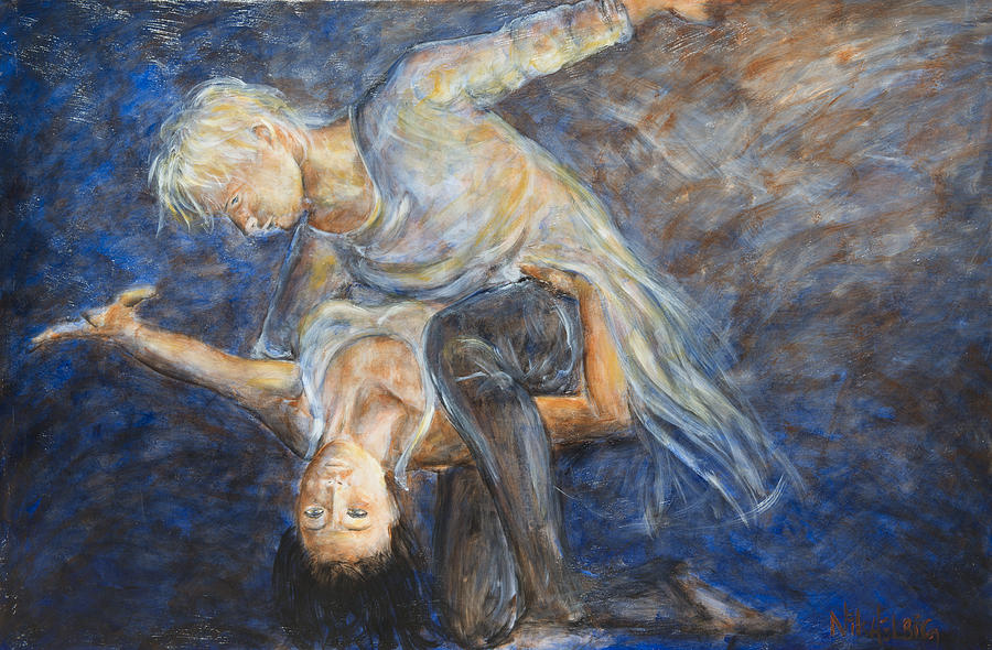 Couple Painting - Ballet In The Dark IIa by Nik Helbig