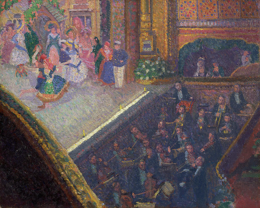 Spencer Frederick Gore Painting - Ballet Scene From On The Sands Signed by Litz Collection