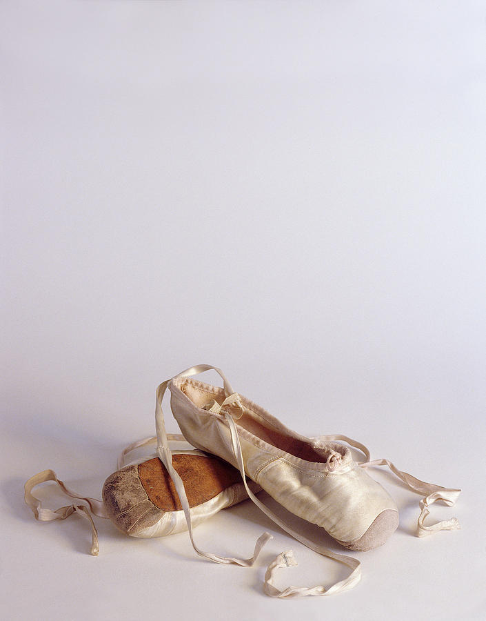 Ballet Shoes on White Photograph by Jon Neidert