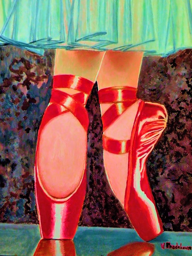 Ballet Slippers Painting by Victoria Rhodehouse
