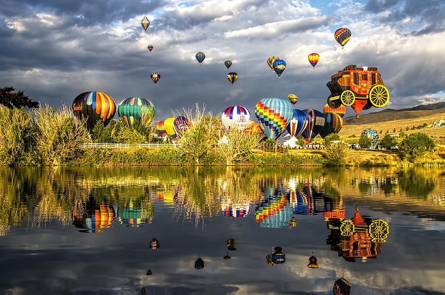 Balloon Reflections Photograph by Maria Coulson
