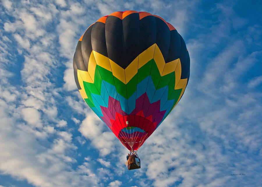 Basket Photograph - Balloon at Sunrise by Suzanne Stout