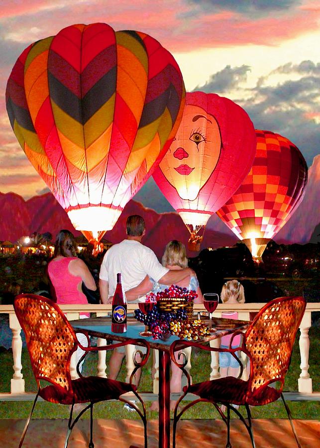 Balloon Glow at Twilight Painting by Ron Chambers