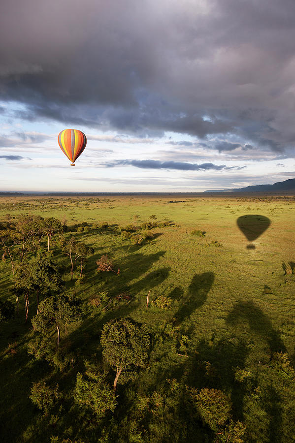 Balloon In Masai Mara National Park Photograph by Luis Davilla