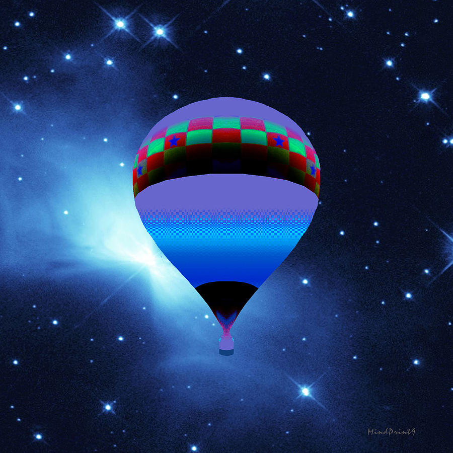 Ballooning by Stars Digital Art by Asok Mukhopadhyay