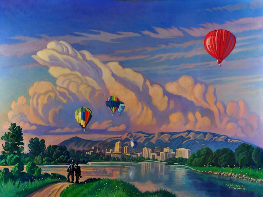 Ballooning on the Rio Grande Painting by Art West