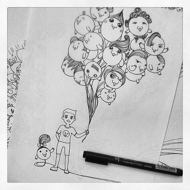 Pen Photograph - balloons - Emoticons *doodle by Reza Luqman