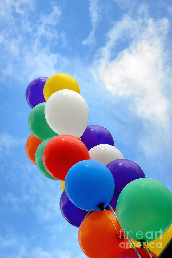Balloon Photograph - Balloons Against a Cloudy Sky by Amy Cicconi
