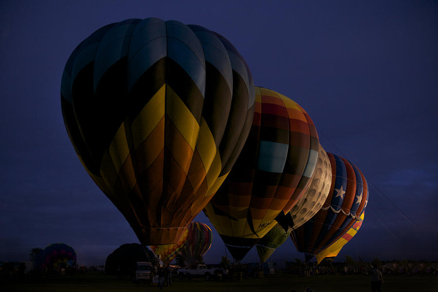 Balloon Photograph - Balloons at Night by John Hall