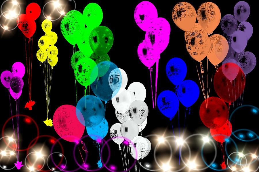 Balloons - Bubbles Mixed Media