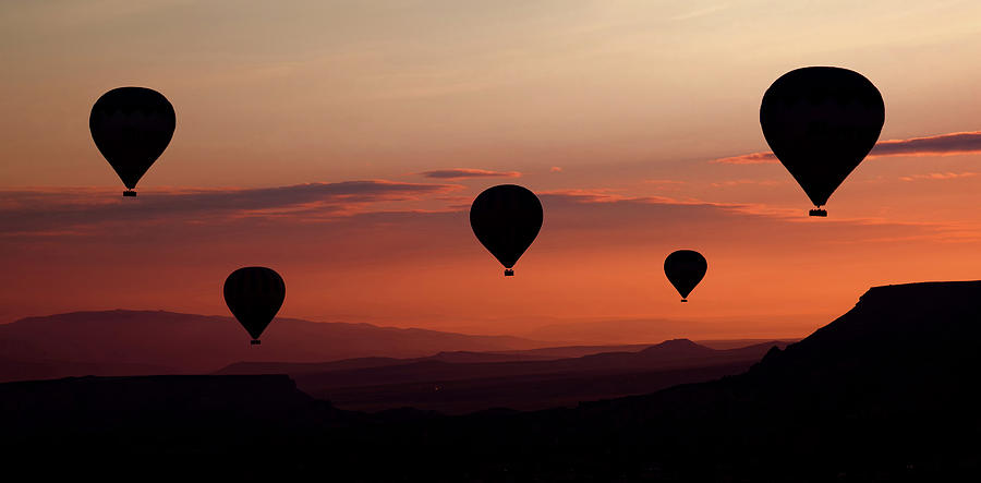 Sunset Photograph - Balloons by Engin Karci