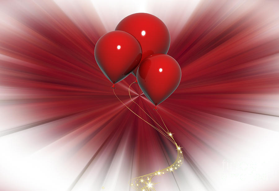 Balloons for you Valentines Digital Art by Melissa Messick