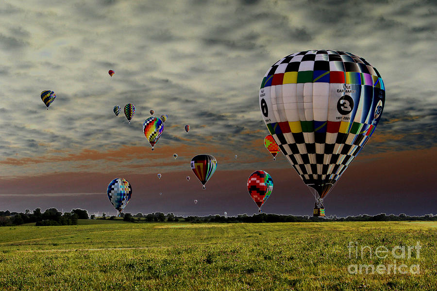 Balloons Landing Photograph by Rick Rauzi