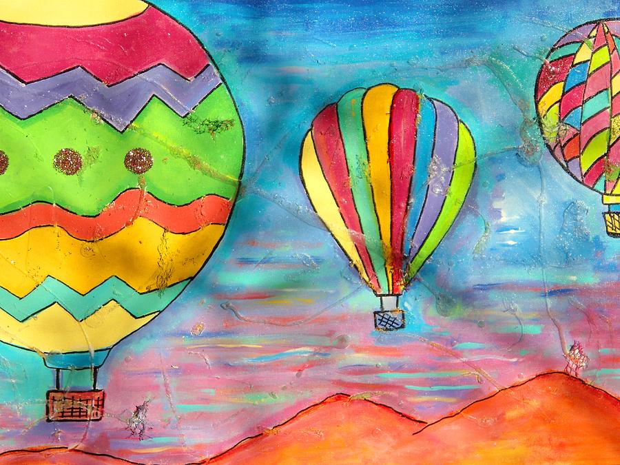 Balloons Over New Mexico 2 Painting by Karen Kaster - Pixels