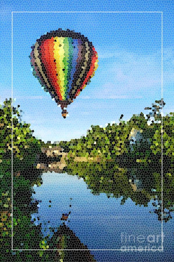 Nature Photograph - Balloons over Quechee Vermont Stain Glass by Edward Fielding
