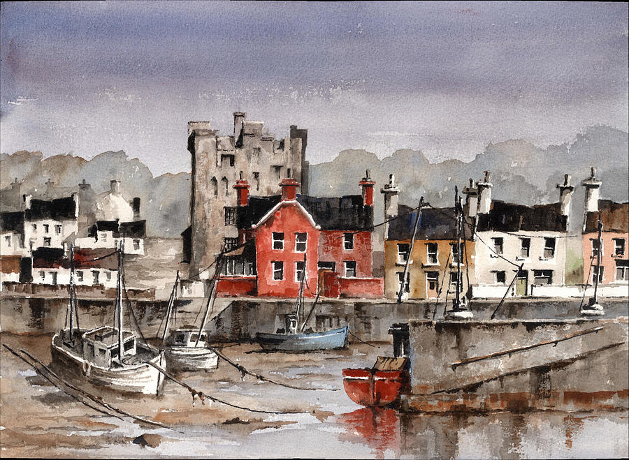 Ballyhachk Harbour Wexford Painting by Val Byrne