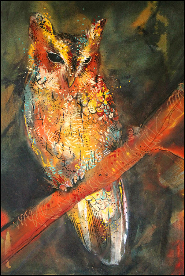 Owl Drawing - Balsas Screech Owl by Sharlena Wood