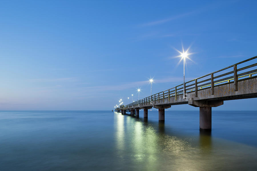 Baltic Sea And Pier At Dusk Photograph by Jorg Greuel Baltic Sea And Pier At Dusk Photograph by Jorg Greuel