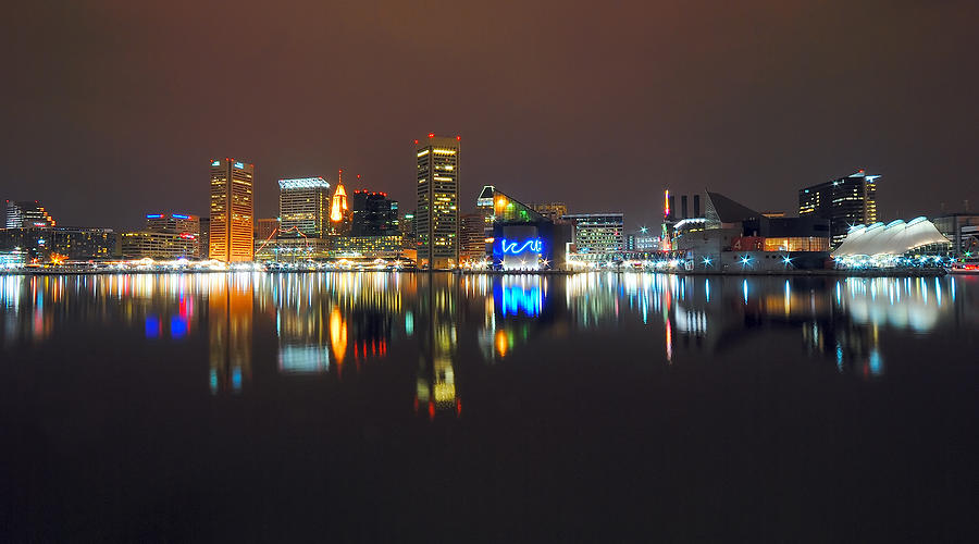 Baltimore at night Photograph by Troy McCullough