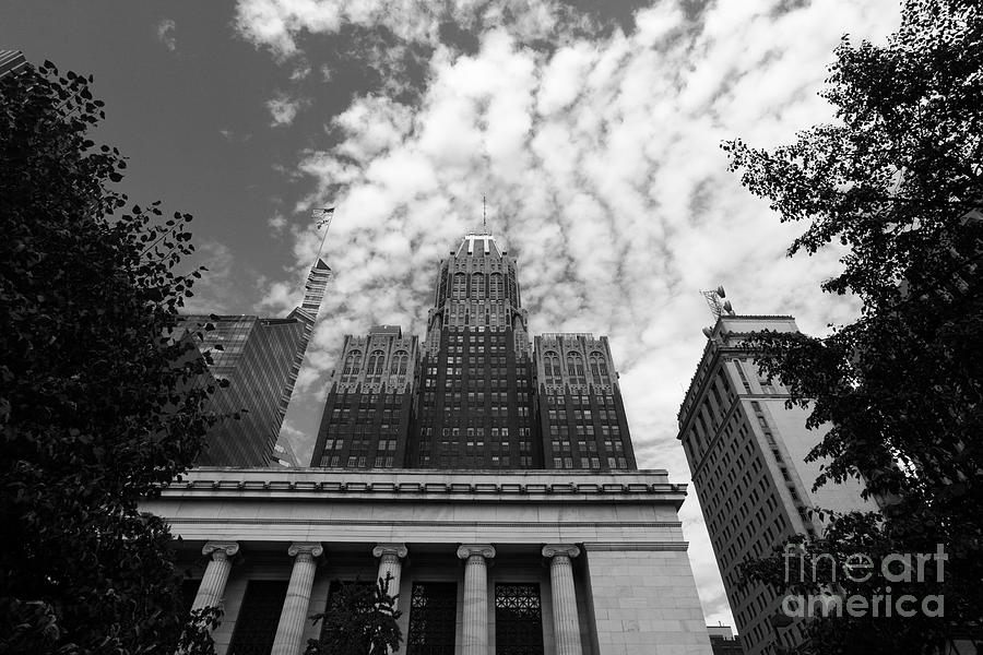 Baltimore Bank of America Building in monochrome Photograph by James Brunker