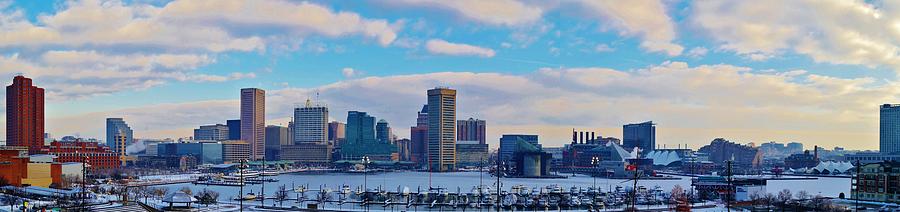 Baltimore Frozen Harbor Skyline a seen in this winter shot from atop Federal Hill Photograph by Billy Beck