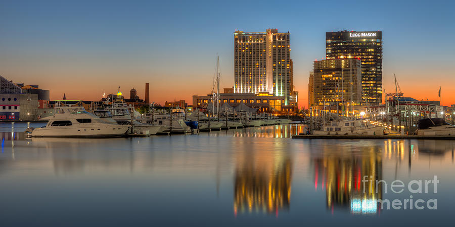 Baltimore Photograph - Baltimore Inner Harbor East Skyline at Dawn Panoramic I by Clarence Holmes