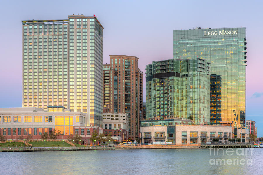 Baltimore Photograph - Baltimore Inner Harbor East Skyline at Twilight I by Clarence Holmes