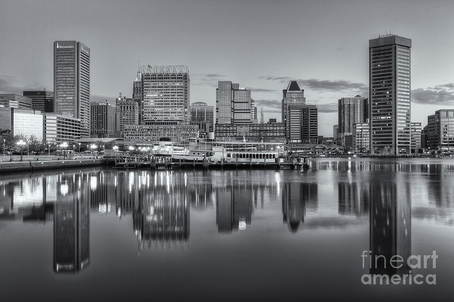 Baltimore Inner Harbor Skyline at Dawn III Photograph by Clarence Holmes