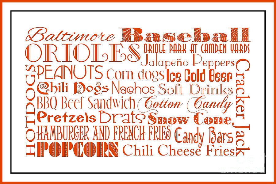 Baltimore Orioles Game Day Food 3 Digital Art by Andee Design