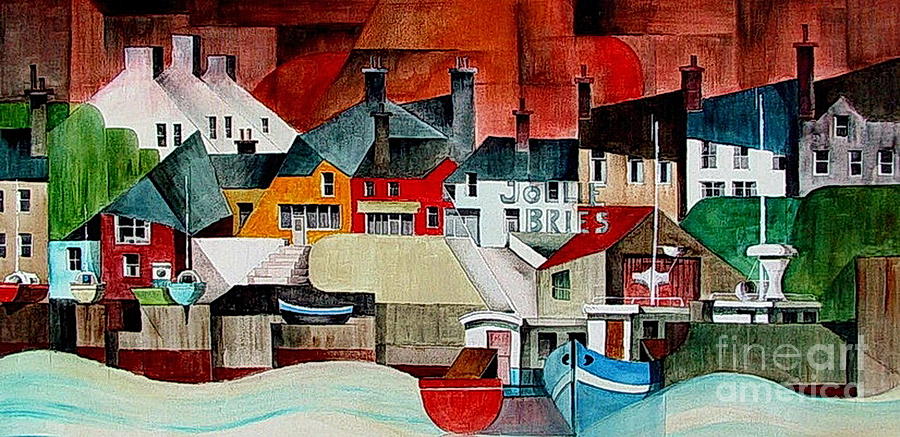 Baltimore Panorama West Cork Mixed Media by Val Byrne