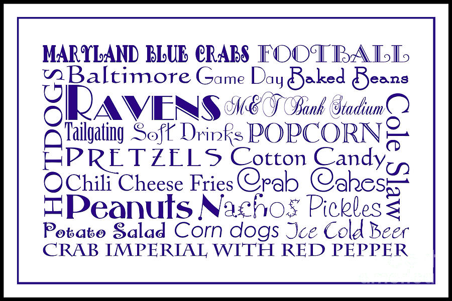 Baltimore Ravens Game Day Food 3 Digital Art by Andee Design