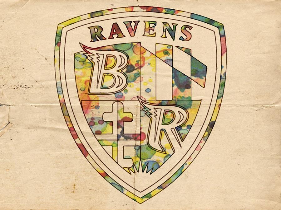 Baltimore Ravens Logo Art Painting by Florian Rodarte