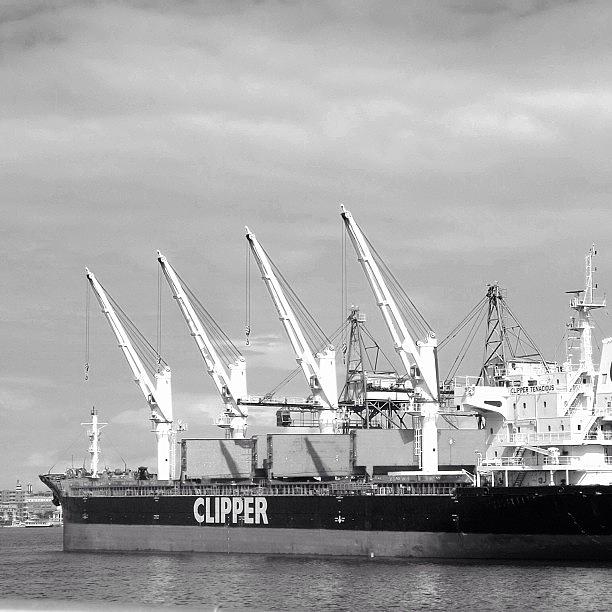 Crane Photograph - #baltimore #ship #crane #blackandwhite by Pete Michaud