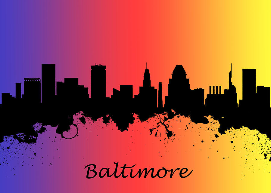 Baltimore USA silhouette Skyline Photograph by Chris Smith