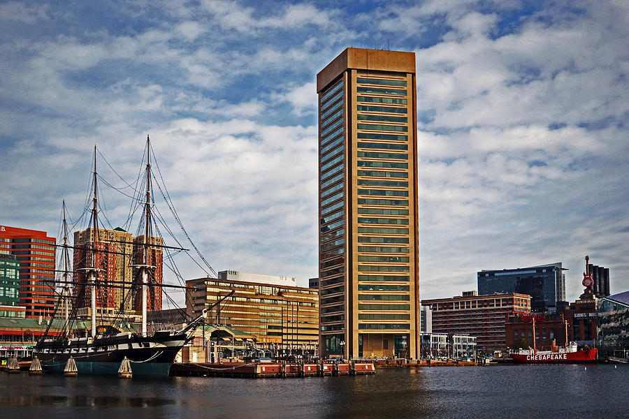 Baltimore World Trade Center and Constellation Photograph by Bill Swartwout