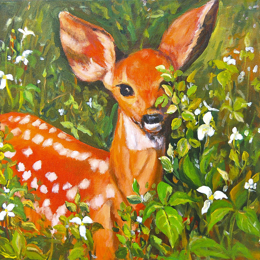 Bambi Painting by Ingrid Dohm