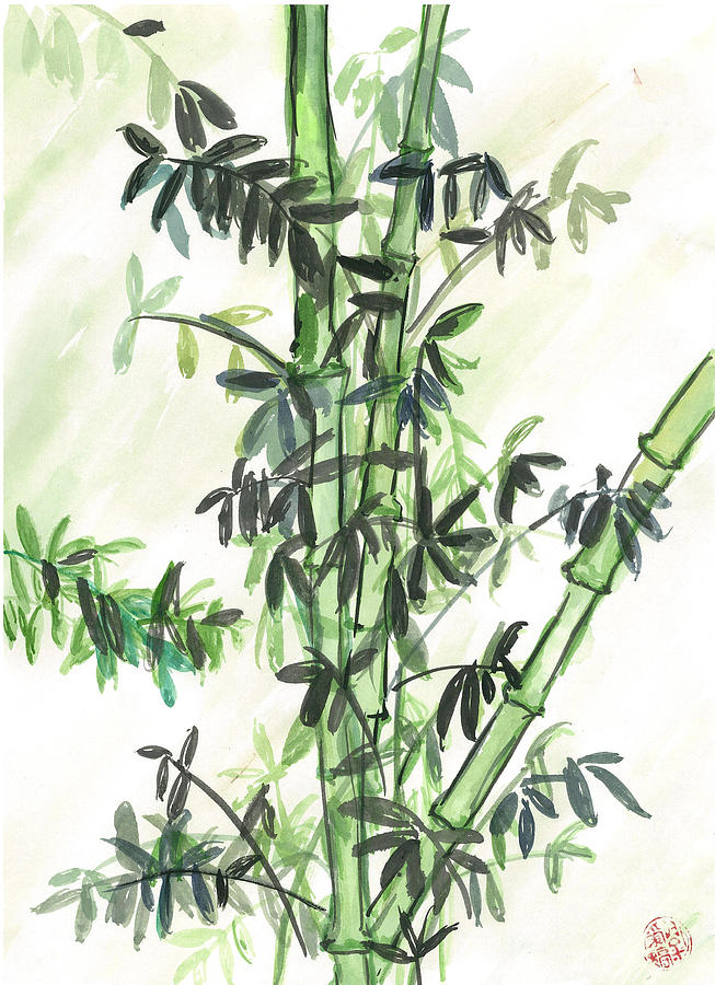 Nature Painting - Bamboo by Amberlyn How