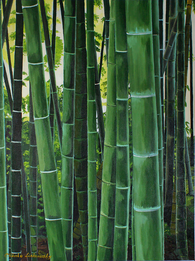 Bamboo Painting - Bamboo by Chikako Hashimoto Lichnowsky