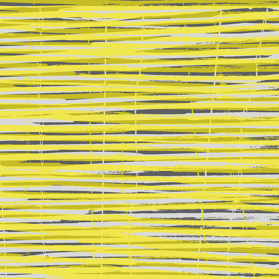 Pattern Digital Art - Bamboo Fence - Yellow and Gray by Saya Studios