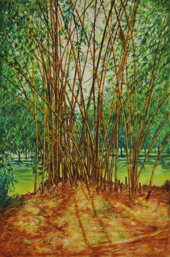 Tree Painting - Bamboo Grove - Indian Landscapes by Usha Shantharam