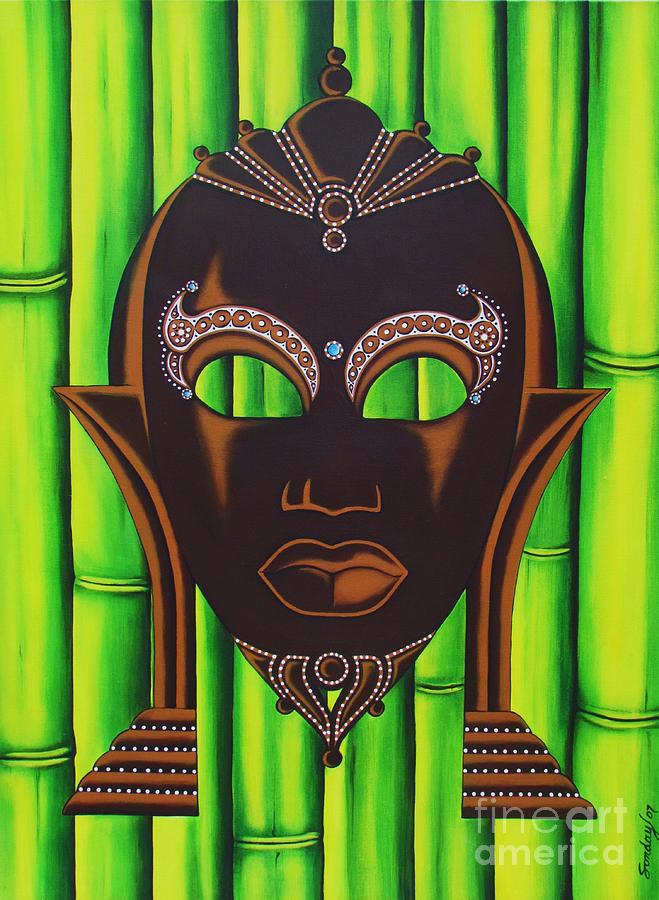 Bamboo Mask Painting by Joseph Sonday