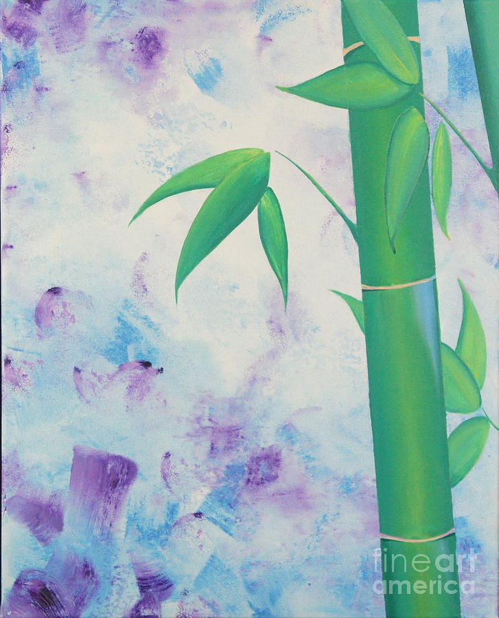 Bamboo tryptych 1 Painting by Shiela Gosselin