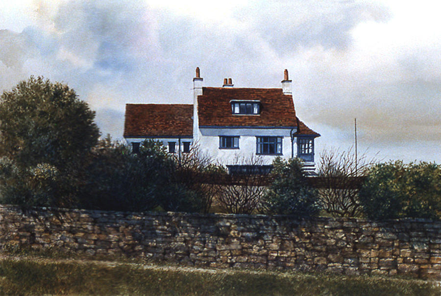 Bamburgh Cottage Painting by Tom Wooldridge