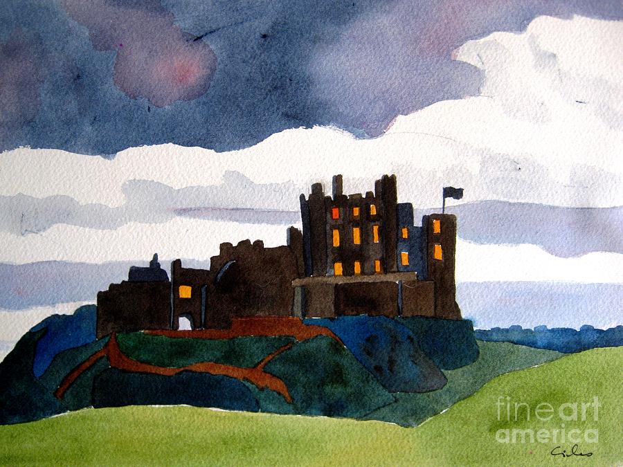 Castle Painting - Bamburgh Northuberland by Lesley Giles